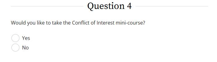 Question 4 - Conflict of Interest Training