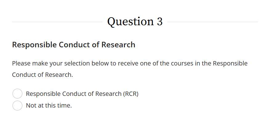 Question 3 - RCR Training