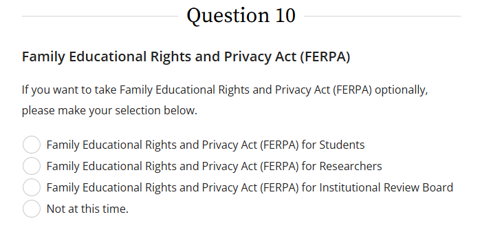 Question 10 - FERPA